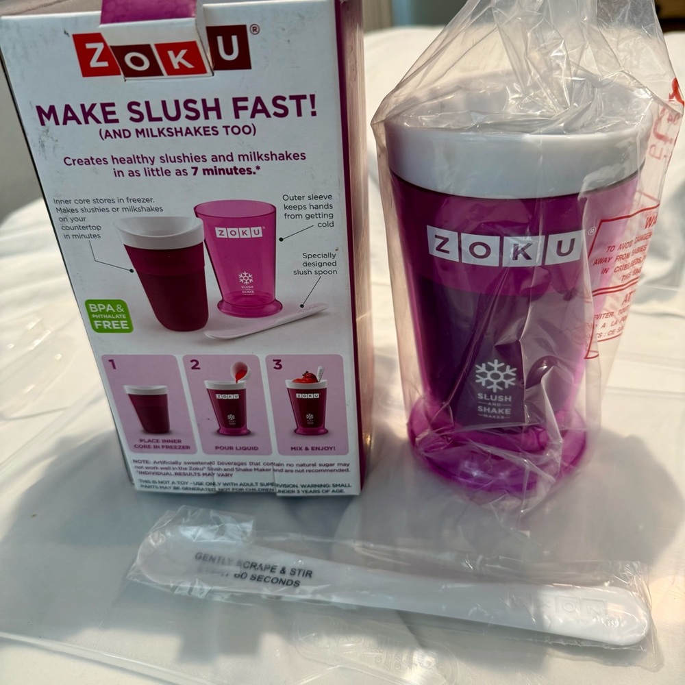 🍧 Zoku Slush & Shake Maker purple NIB spoon HTF